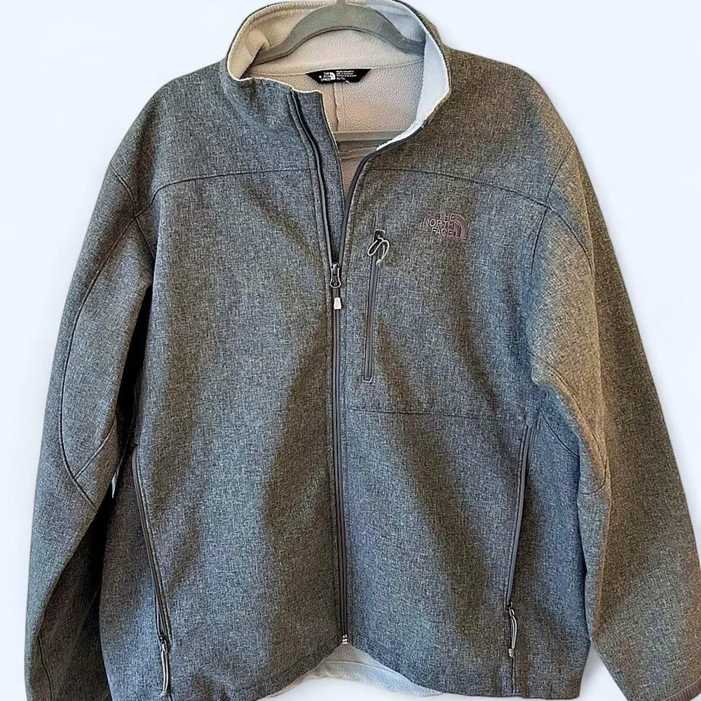 The North Face Jacket Mens Large Gray WindWall Apex Bionic Softshell Full Zip XL